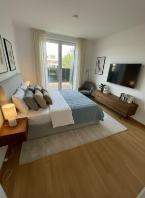 Zimmer (KI generierte Einrichtung) - Moderne Wohnung mit Terrasse