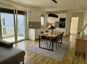 Beispiel-Einrichtung Wohnküche (KI-generiert) - Neubau-Lichtblick