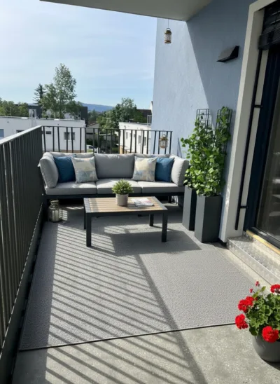 Beispiel-Gestaltung Balkon (KI-generiert)