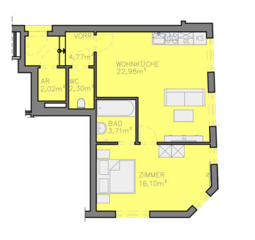 Grundriss - Neubau mit Erdwärme